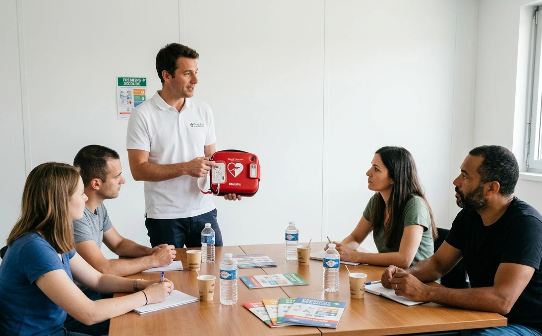 Formation aux gestes qui sauvent illustrant le besoin de se formant pour lutter contre les accidents du travail