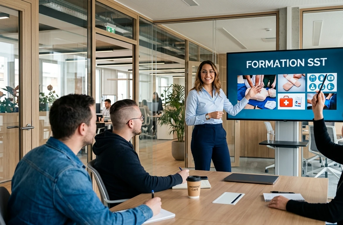 Formatrice animant une formation SST