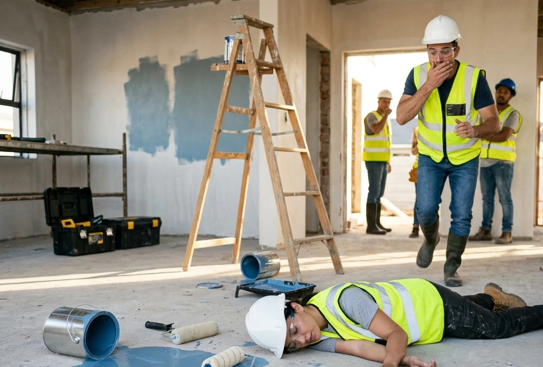 Accident du travail sur un chantier