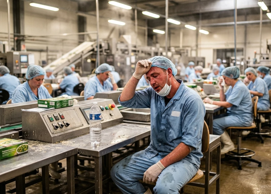 Ouvrier subissant un coup de chaleur au travail
